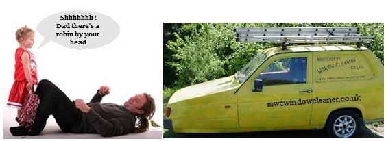 Delboys Reliant Robin window cleaners van pinner middx